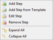 Step popup menu