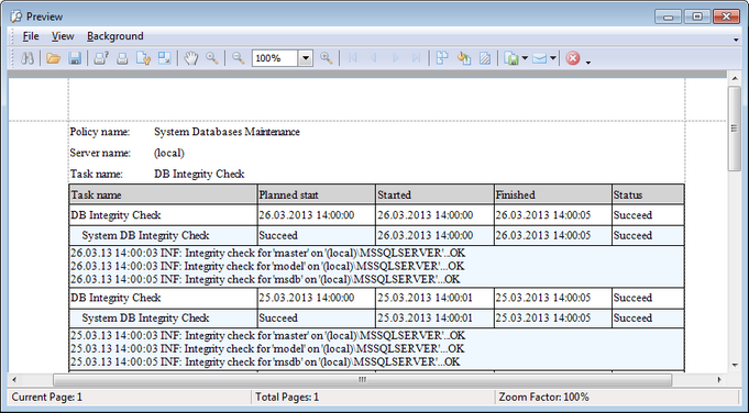 Task report