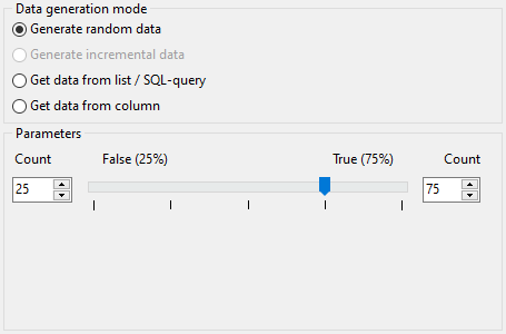 Bit field parameters - Mode - Random data