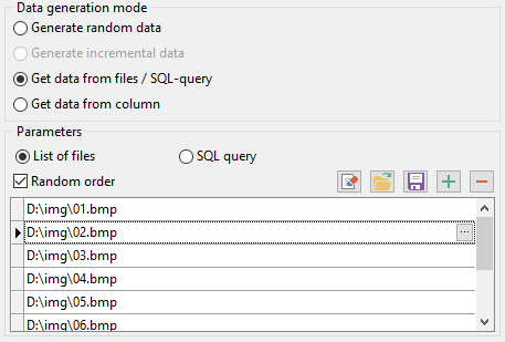 BLOB field parameters - Mode - Files or query
