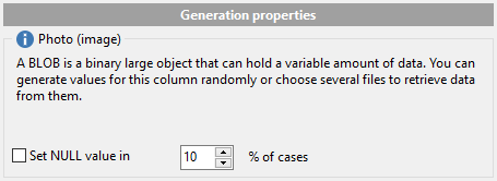 BLOB field parameters