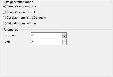 Float field parameters - Mode - Random data