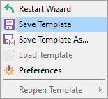 Using configuration files - Save Template