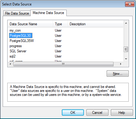 Microsoft OLE DB Provider for ODBC - Connection - Setting data source
