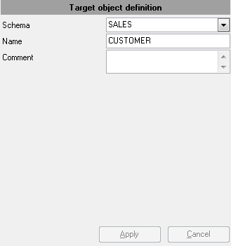 Step 5 - Editing target objects - Target table properties