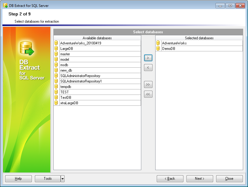 hs2105 - Step2 - Selecting databases