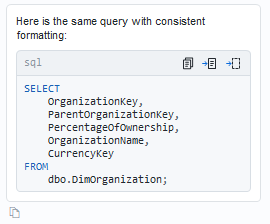 AI Assistant - Chat view - Code