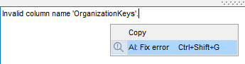 AI Assistant - Commands - Fix error
