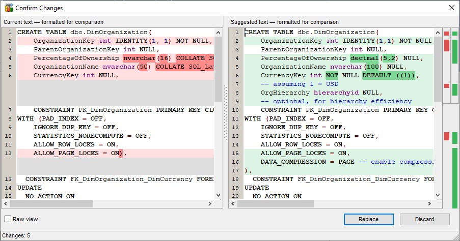 AI Assistant - Confirm Changes