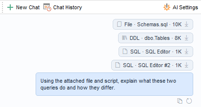 AI Assistant - Context - Attachments in chat
