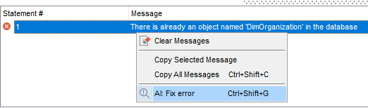 AI Assistant - SQL Script - Fix error