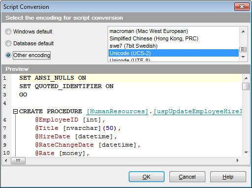 Appendix - Script conversion