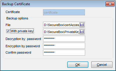 Certificate Editor - Backup Certificate