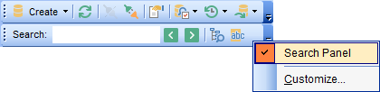 DB Explorer - Search Panel - Activate