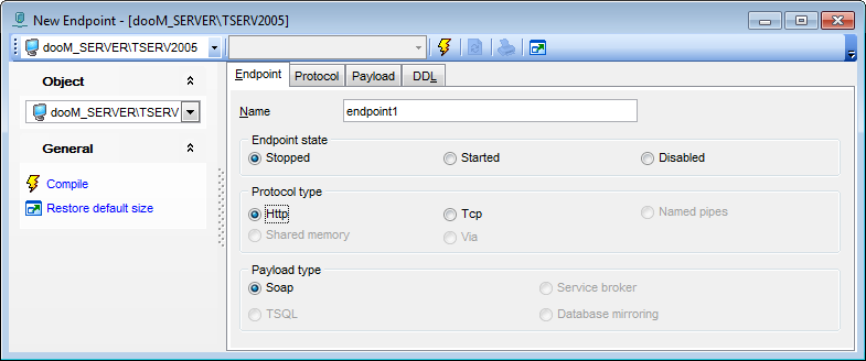 Endpoint Editor - Editing endpoint definition - HTTP