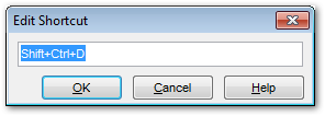 Environment Options - Global shortcuts - Edit shortcut