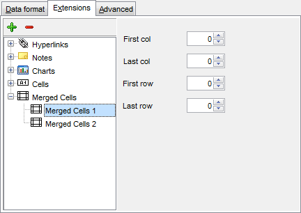 Export Data - Format-specific options - Excel - Extensions - Merged Cells