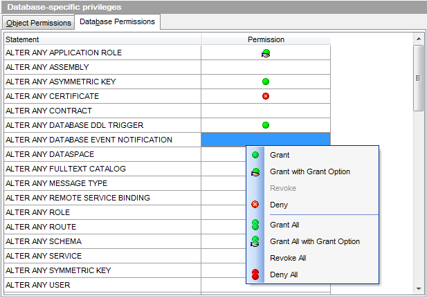 Grant Manager - Database permissions