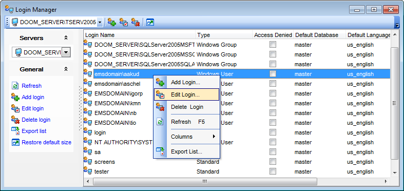 Logins - Login manager