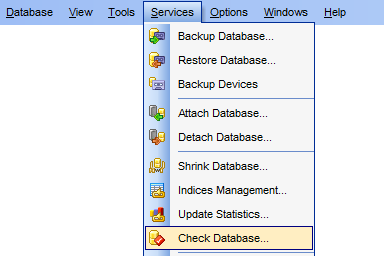 menuCheckDatabase