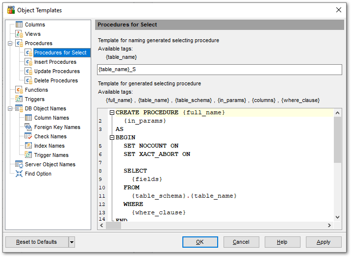 Object Templates