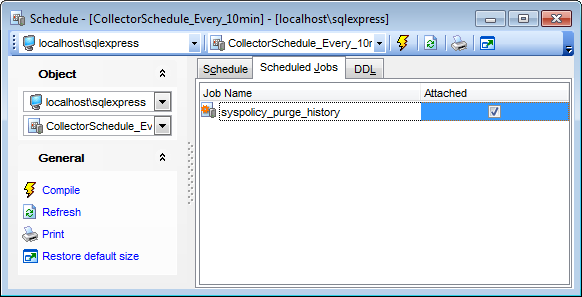 Schedule Editor - Viewing scheduled jobs