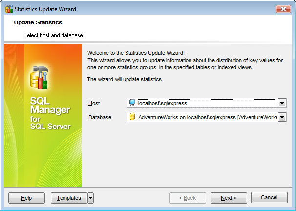 Statistics Update - Selecting database for statistics update