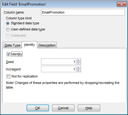 Field Editor - Setting field identity