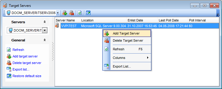 Target Servers - Target Servers manager