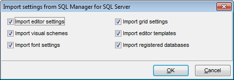 hs2500 - Import settings