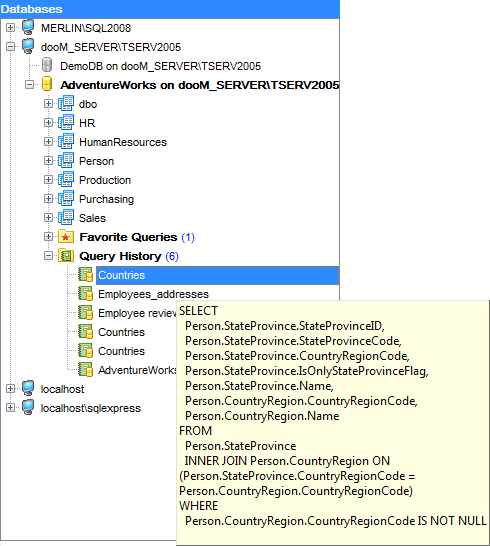 hs3140 - Viewing query history