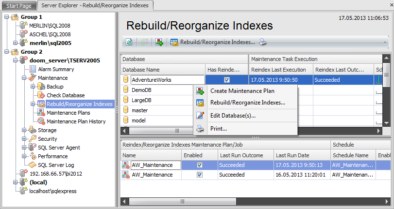 Database Maintenance - Rebuild_Reorganize Indexes