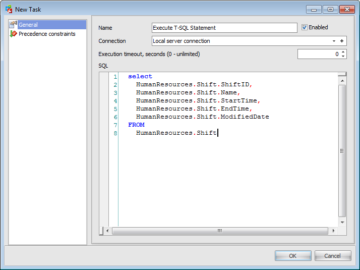 Maintenance plans - Maintenance Plan Editor - Managing tasks - Execute TSQL statement