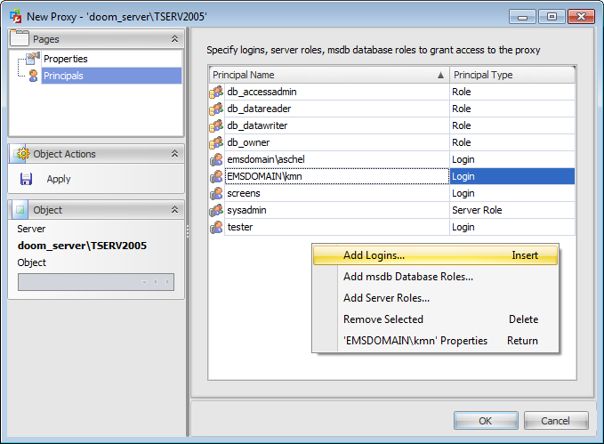 Proxy Editor - Managing principals