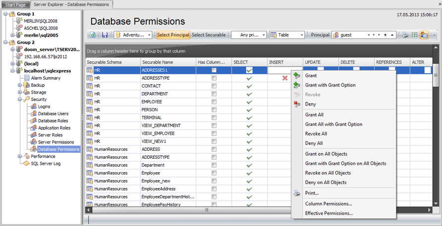 Security - Database permissions