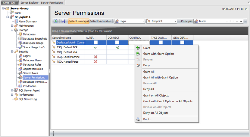 Security - Server permissions