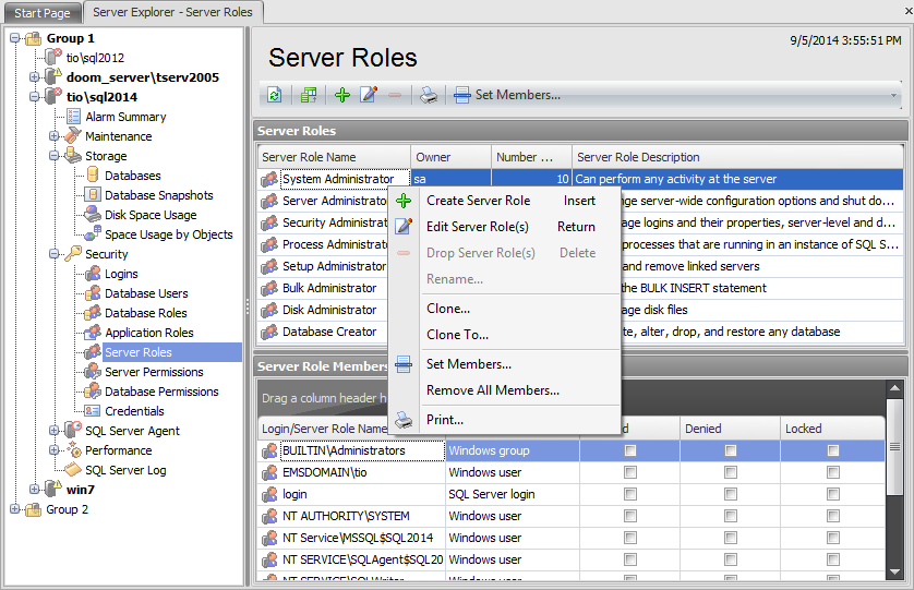 Security - Server roles