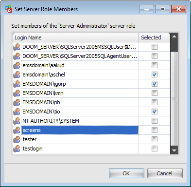 Server Roles - Set Server Role Members