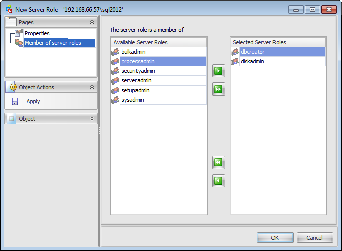 Server Roles Editor - Defining server role membership