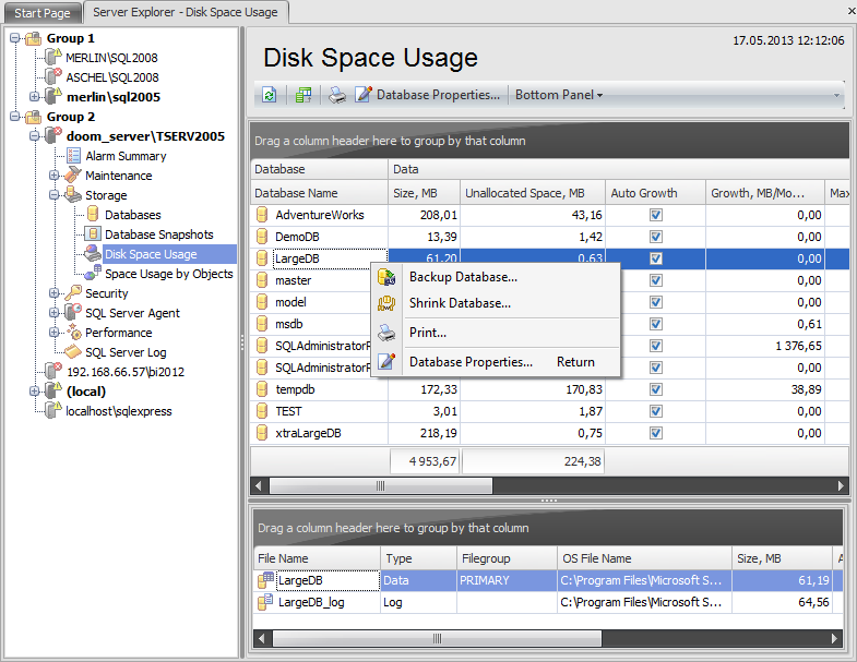 Storage - Disk space usage