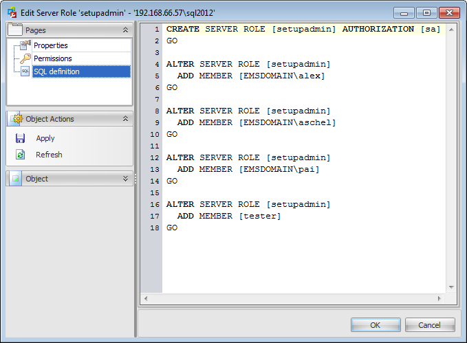 Viewing SQL definition - Viewing SQL definition