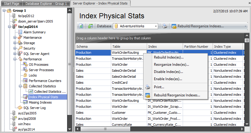 Rebuld_Reorganize Indexes - Index Physical Stats