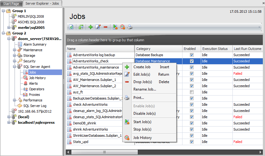 SQL Server Agent - Jobs