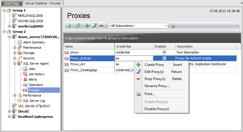 SQL Server Agent - Proxies