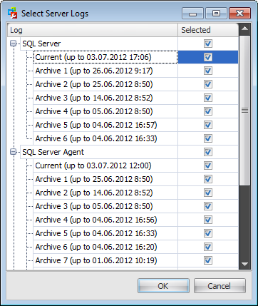 SQL Server Log - Select server logs