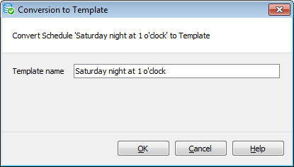 Create template from schedule