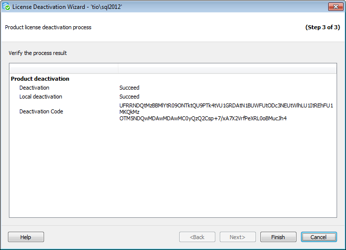 License deactivation - Summary