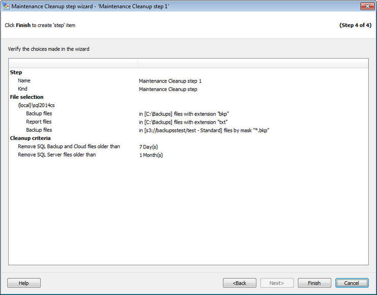 Service tasks - Maintenance cleanup - Performing operation