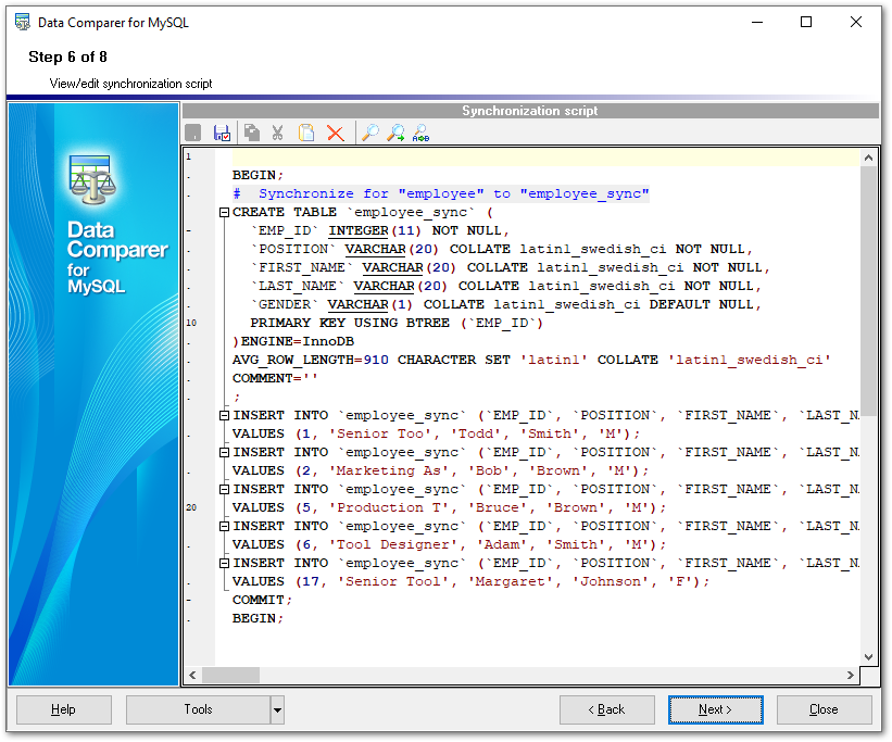 Step 6 - Editing synchronization script