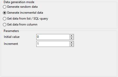 Bit field parameters - Mode - Incremental data